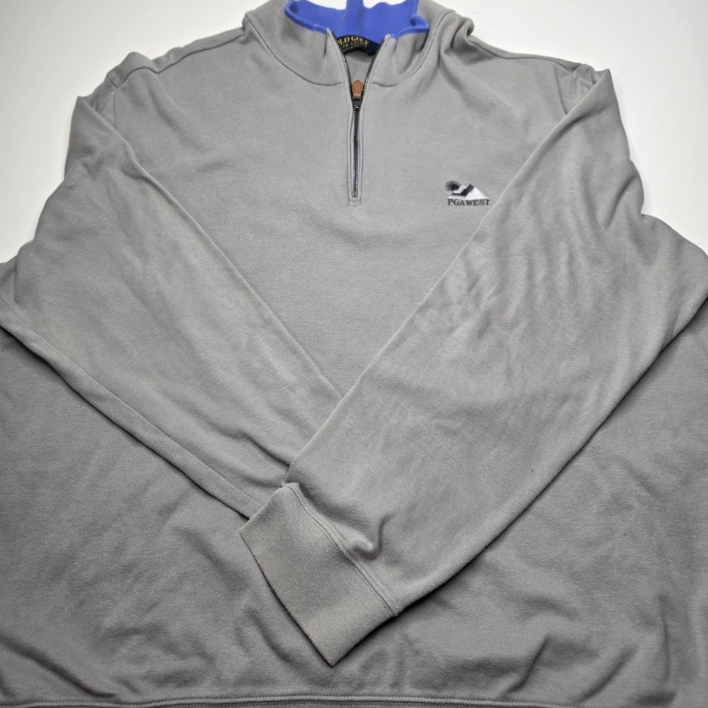 Ralph Lauren Polo Golf Quarter Zip Pullover‎ Grey Cotton Alpaca Blend, Size XXL